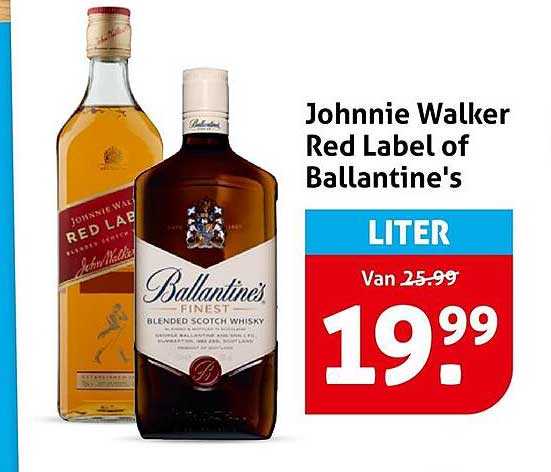 Johnnie Walker Red Label of Ballantine's LITER