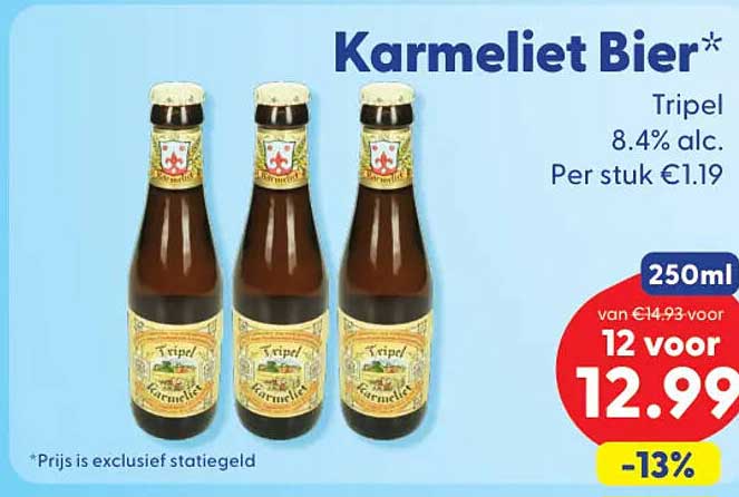Karmeliet Bier Tripel 8.4% alc. 250ml -13%