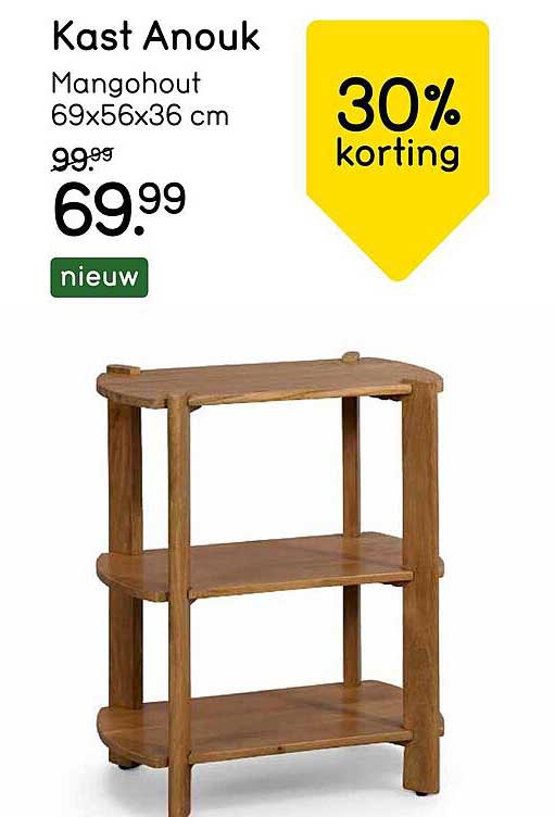 Kast Anouk Mangohout 69x56x36 cm 30% korting