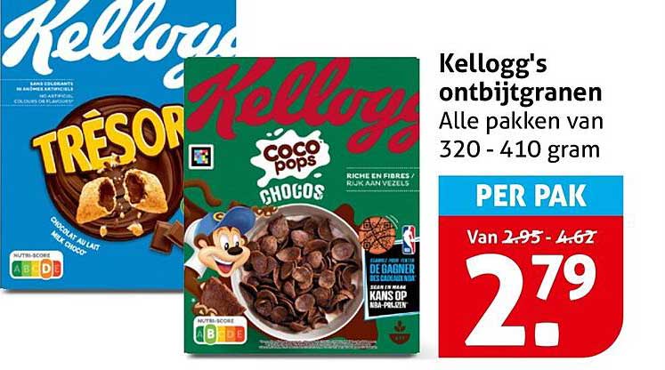 Kellogg's ontbijtgranen Alle pakken van 320 - 410 gram PER PAK