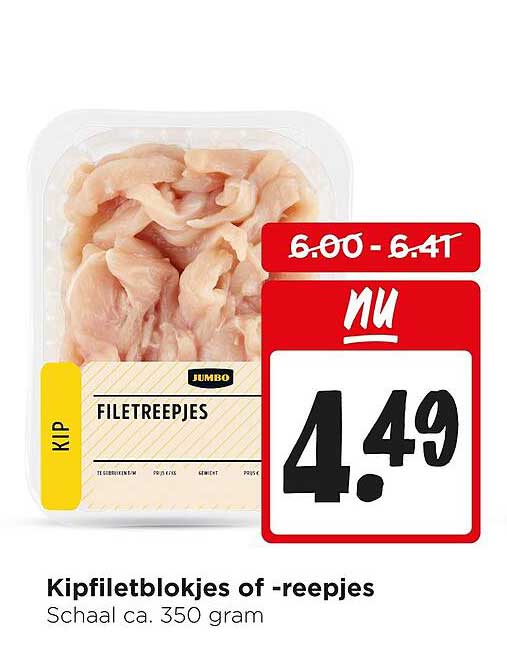 Kipfiletblokjes of -reepjes