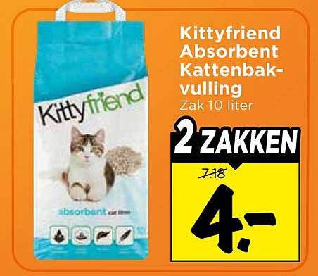 Kittyfriend Absorbent Kattenbakvulling Zak 10 liter 2 ZAKKEN