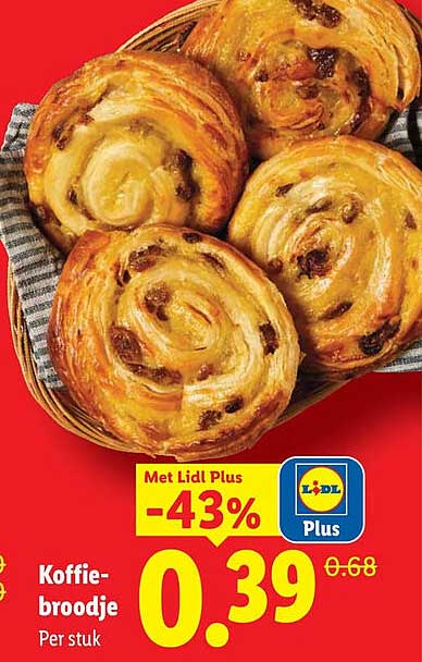 Koffie-broodje Per stuk Met Lidl Plus -43%