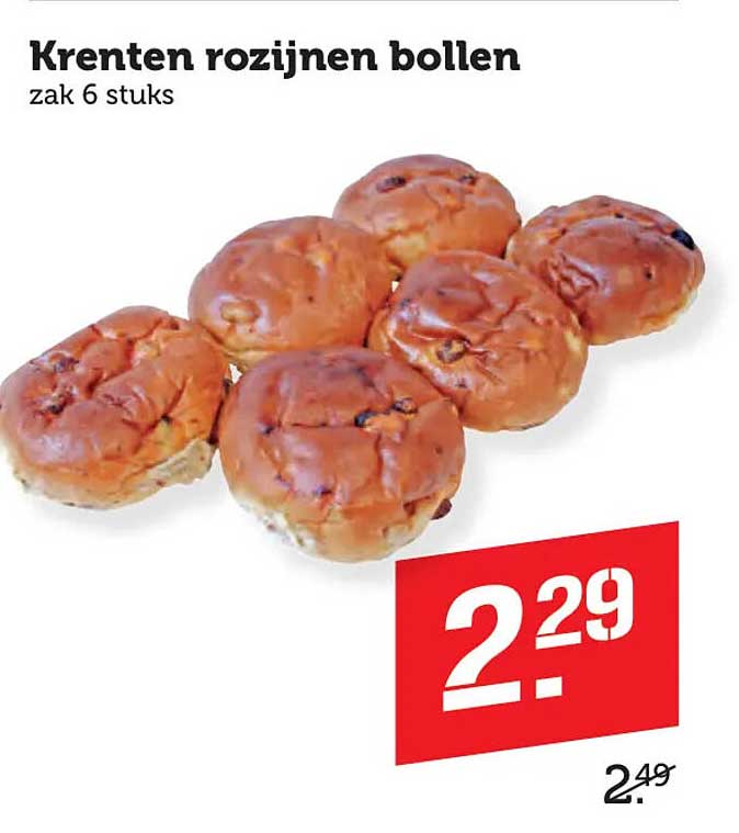 Krenten rozijnen bollen zak 6 stuks