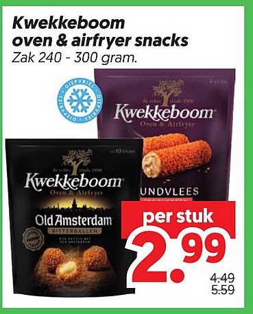 Kwekkeboom oven & airfryer snacks Zak 240 - 300 gram. per stuk