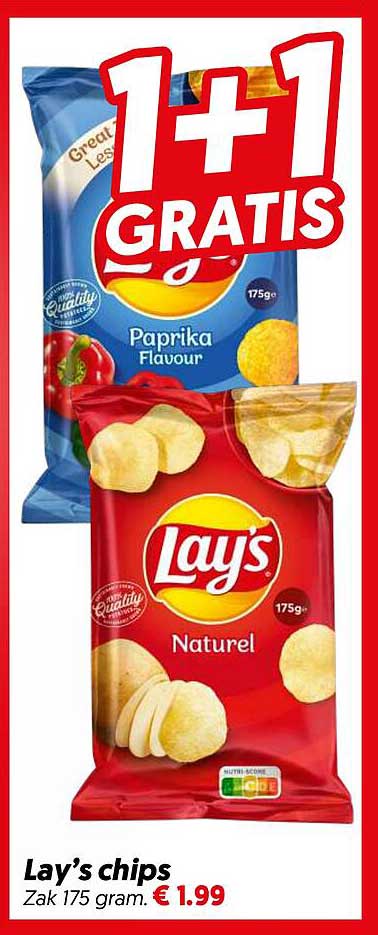 Lay’s chips 1+1 GRATIS