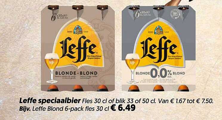 Leffe speciaalbier Fles 30 cl of blik 33 of 50 cl