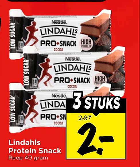 Lindahls Protein Snack Reep 40 gram 3 stuks