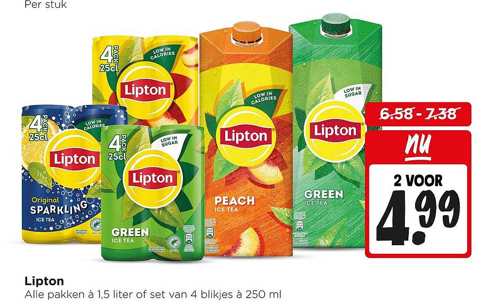 Lipton Alle pakken à 1,5 liter of set van 4 blikjes à 250 ml