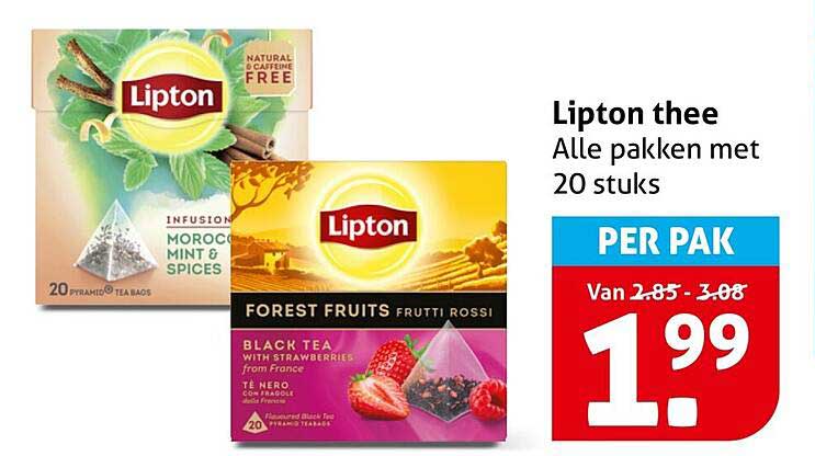 Lipton thee Alle pakken met 20 stuks PER PAK
