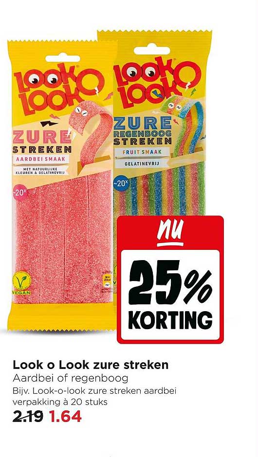 Look o Look zure streken Aardbei of regenboog nu 25% korting
