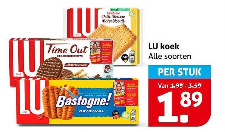 LU koek Alle soorten PER STUK