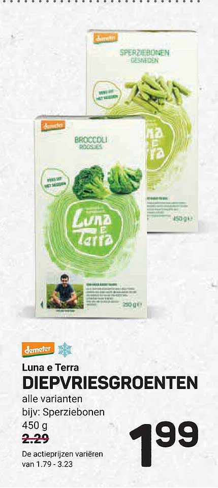 Luna e Terra DIEPVRIESGROENTEN alle varianten bijv: Sperziebonen 450 g