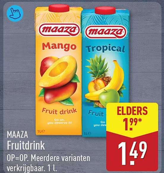 MAAZA Fruitdrink OP=OP. Meerdere varianten verkrijgbaar. 1 L.
