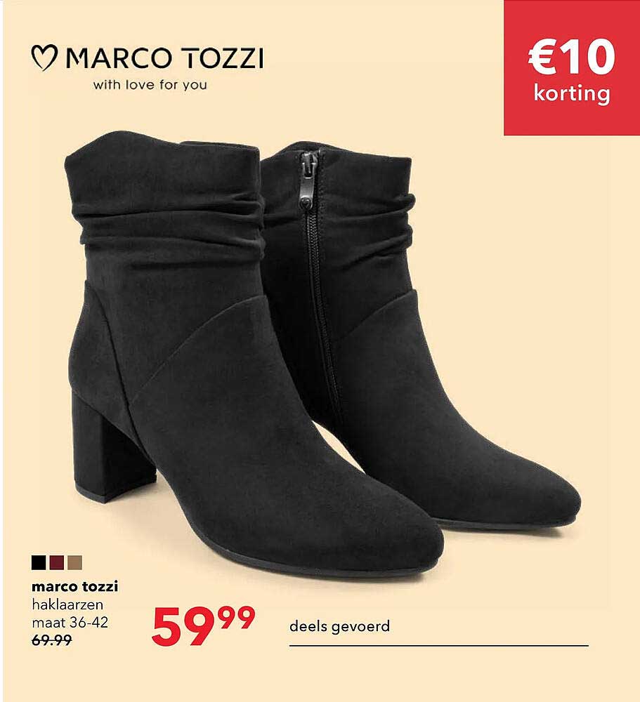 marco tozzi haklaarzen maat 36-42 deels gevoerd €10 korting