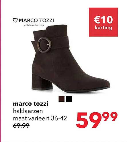 marco tozzi haklaarzen maat varieert 36-42 €10 korting