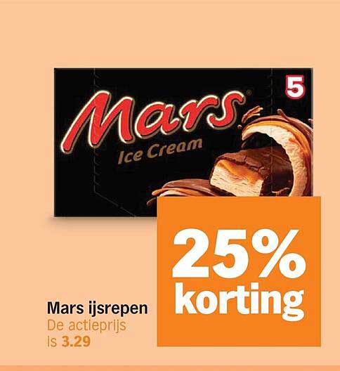 Mars ijsrepen 25% korting