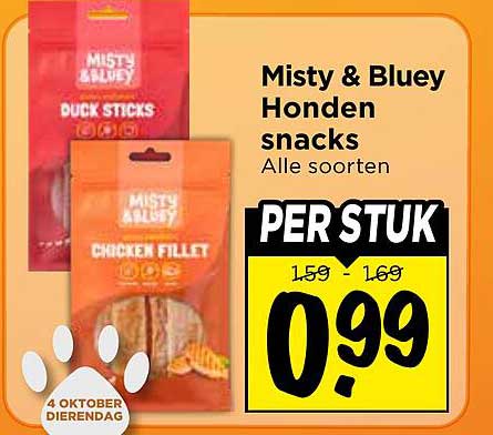 Misty & Bluey Honden snacks Alle soorten PER STUK
