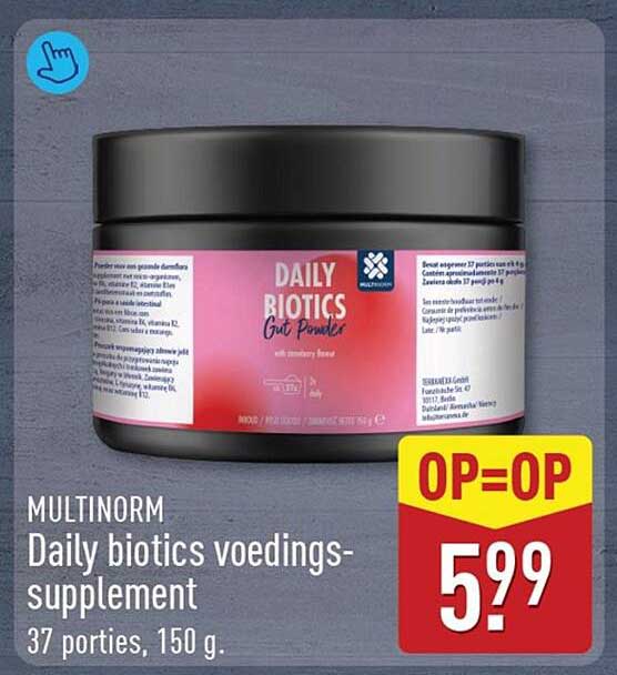 MULTINORM Daily biotics voedings-supplement 37 porties, 150 g. OP=OP