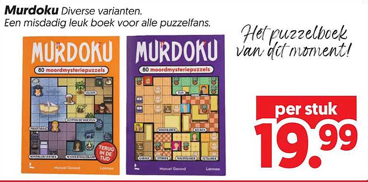 Murdoku Diverse varianten. Een misdadig leuk boek voor alle puzzelfans.