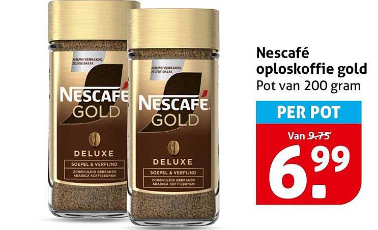 Nescafé oploskoffie gold Pot van 200 gram