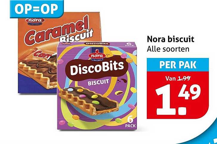 Nora biscuit Alle soorten OP=OP