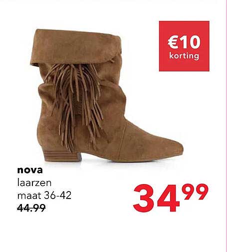 nova laarzen maat 36-42 €10 korting