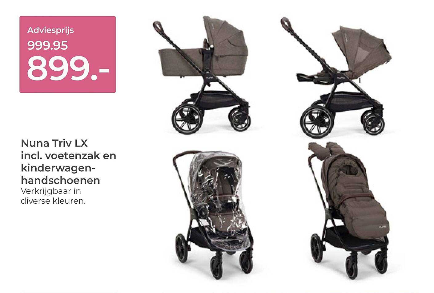 Nuna Triv LX incl. voetenzak en kinderwagen-handschoenen