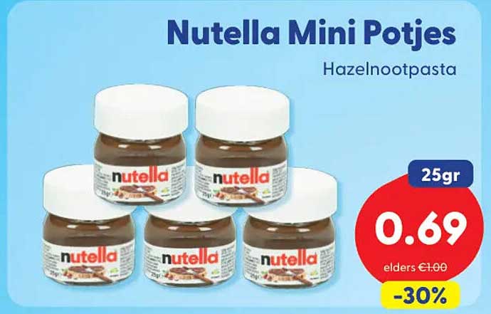 Nutella Mini Potjes Hazelnootpasta