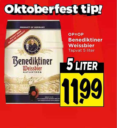 Oktoberfest tip! OP=OP Benediktiner Weissbier Tapvat 5 liter