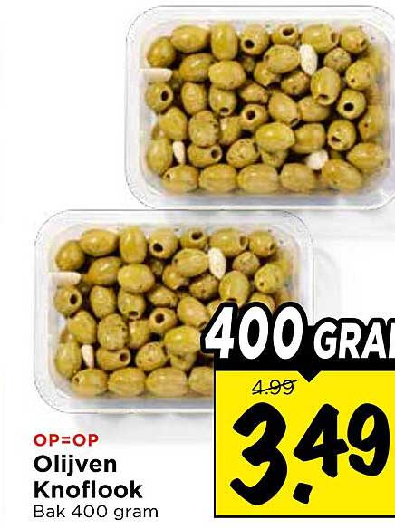 Olijven Knoflook Bak 400 gram