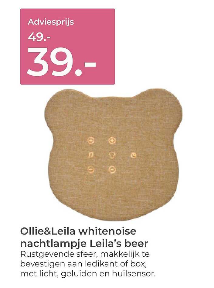 Ollie&Leila white noise nachtlampje Leila’s beer