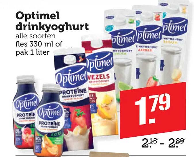 Optimel drinkyoghurt alle soorten fles 330 ml of pak 1 liter