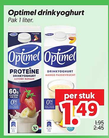 Optimel drinkyoghurt Pak 1 liter.