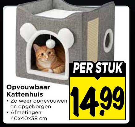 Opvouwbaar Kattenhuis PER STUK