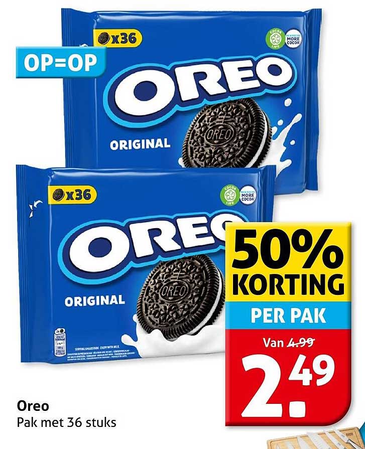 Oreo Pak met 36 stuks 50% KORTING PER PAK