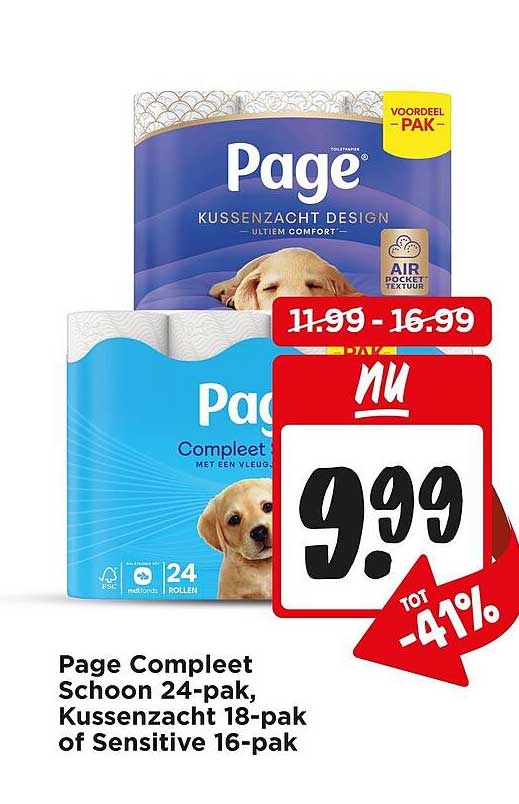Page Compleet Schoon 24-pak, Kussenzacht 18-pak of Sensitive 16-pak