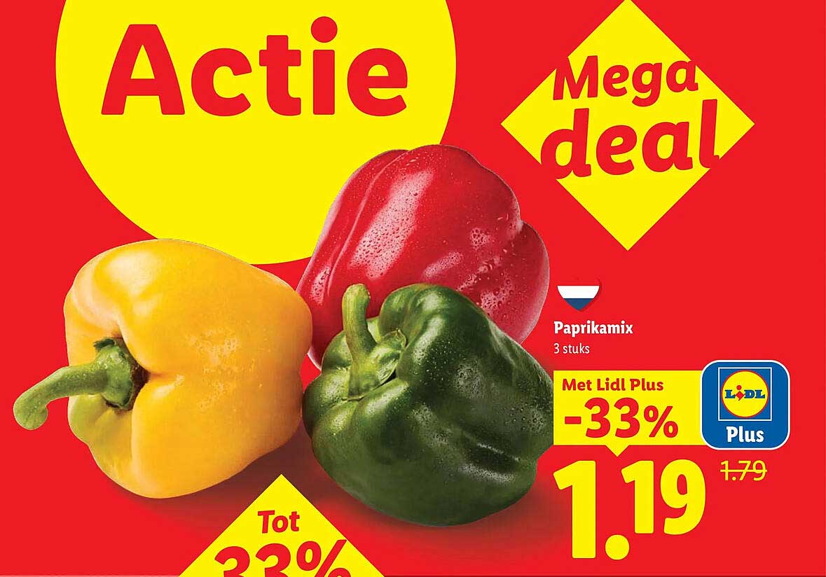 Paprikamix 3 stuks Met Lidl Plus -33%