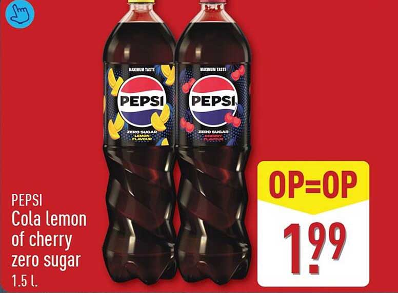 PEPSI Cola lemon of cherry zero sugar 1.5 l.