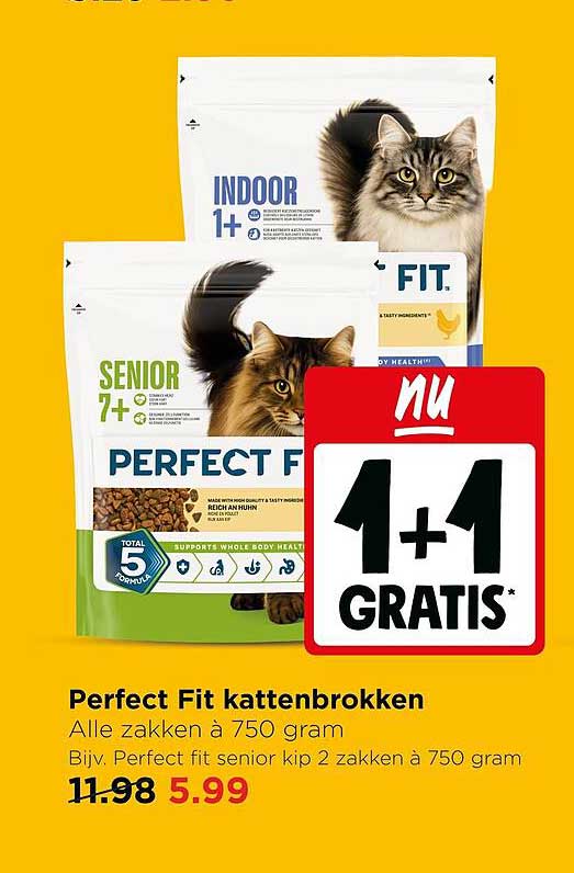 Perfect Fit kattenbrokken Alle zakken à 750 gram 1+1 GRATIS