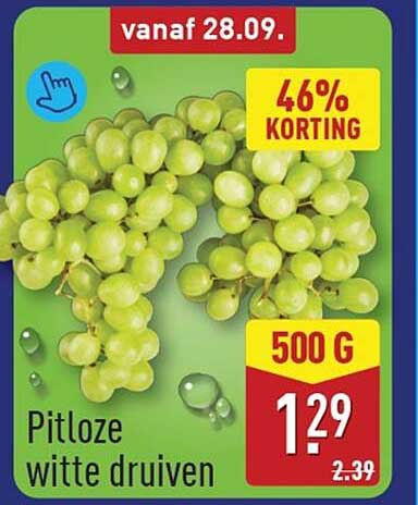 Pitloze witte druiven 46% KORTING