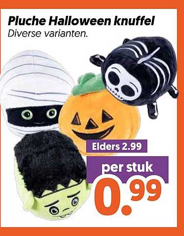 Pluche Halloween knuffel Diverse varianten.