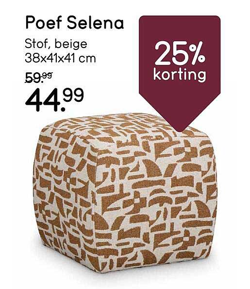 Poef Selena 25% korting