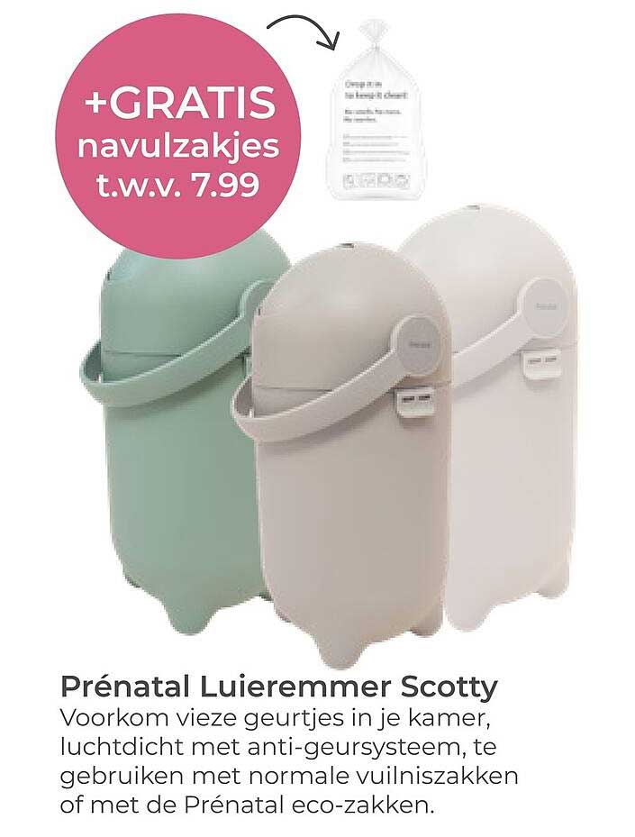 Prénatal Luierrmer Scotty +GRATIS navulzakjes t.w.v. 7.99