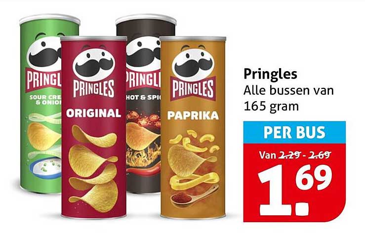 Pringles Alle bussen van 165 gram PER BUS