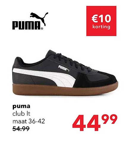 puma club lt maat 36-42 €10 korting
