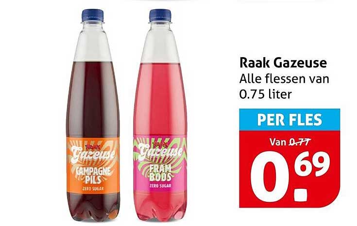 Raak Gazeuse Alle flessen van 0.75 liter PER FLES