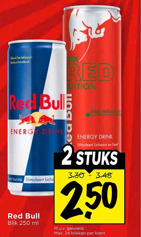 Red Bull Blik 250 ml 2 STUKS