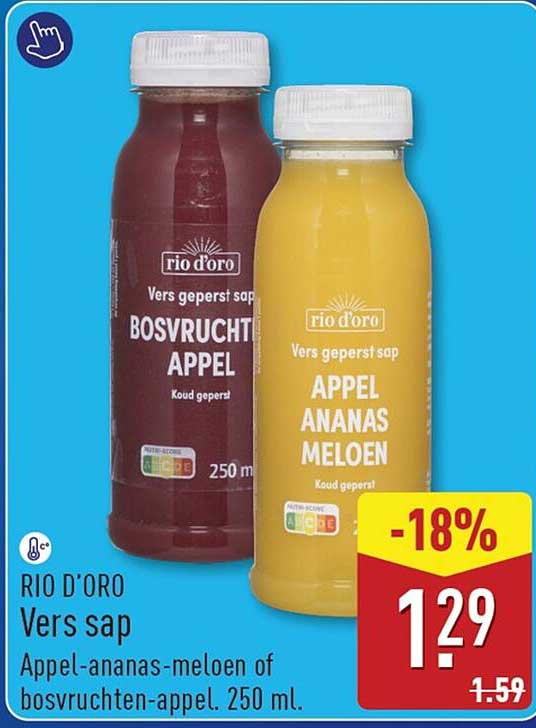 RIO D’ORO Vers sap Appel-ananas-meloen of bosvruchten-appel, 250 ml -18%
