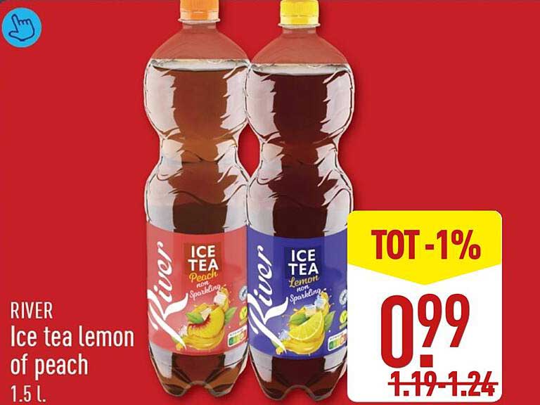 RIVER Ice tea lemon of peach 1.5 L TOT -1%